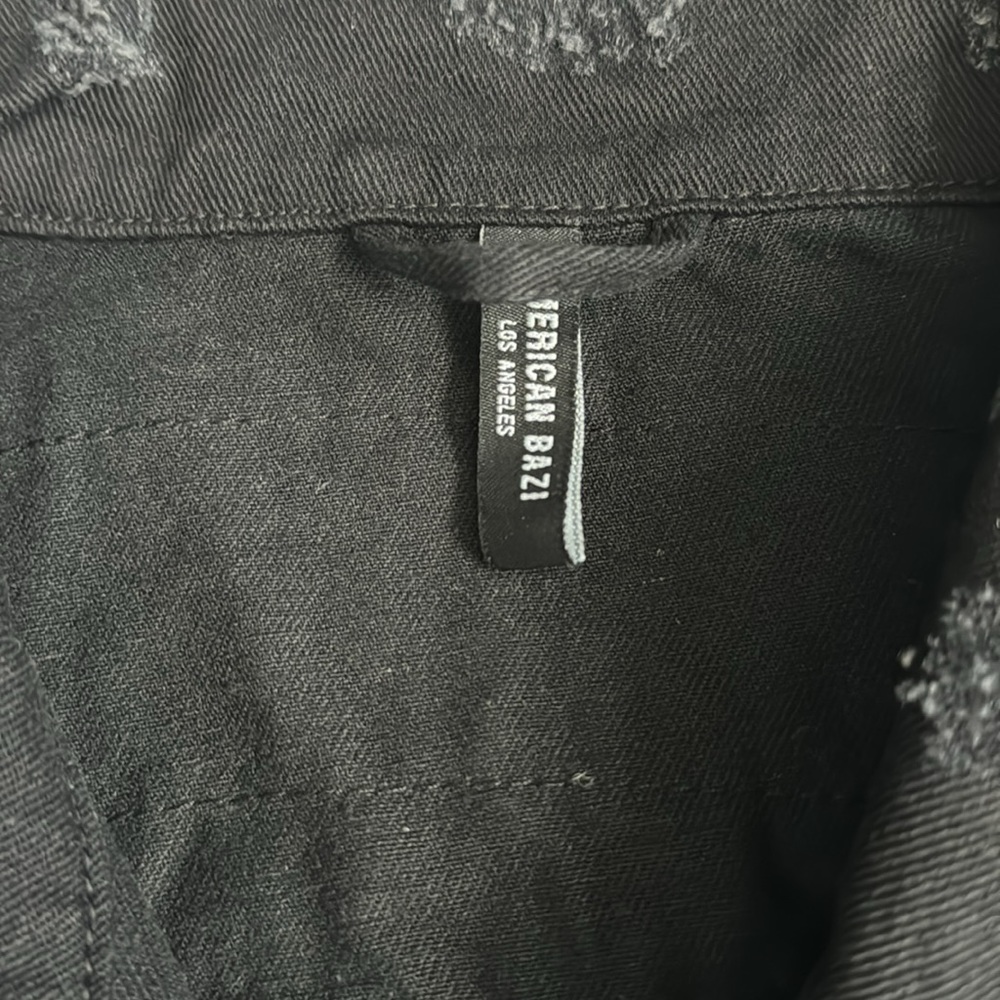 American Bazi Black Denim Jacket Size L - Picture 5 of 8